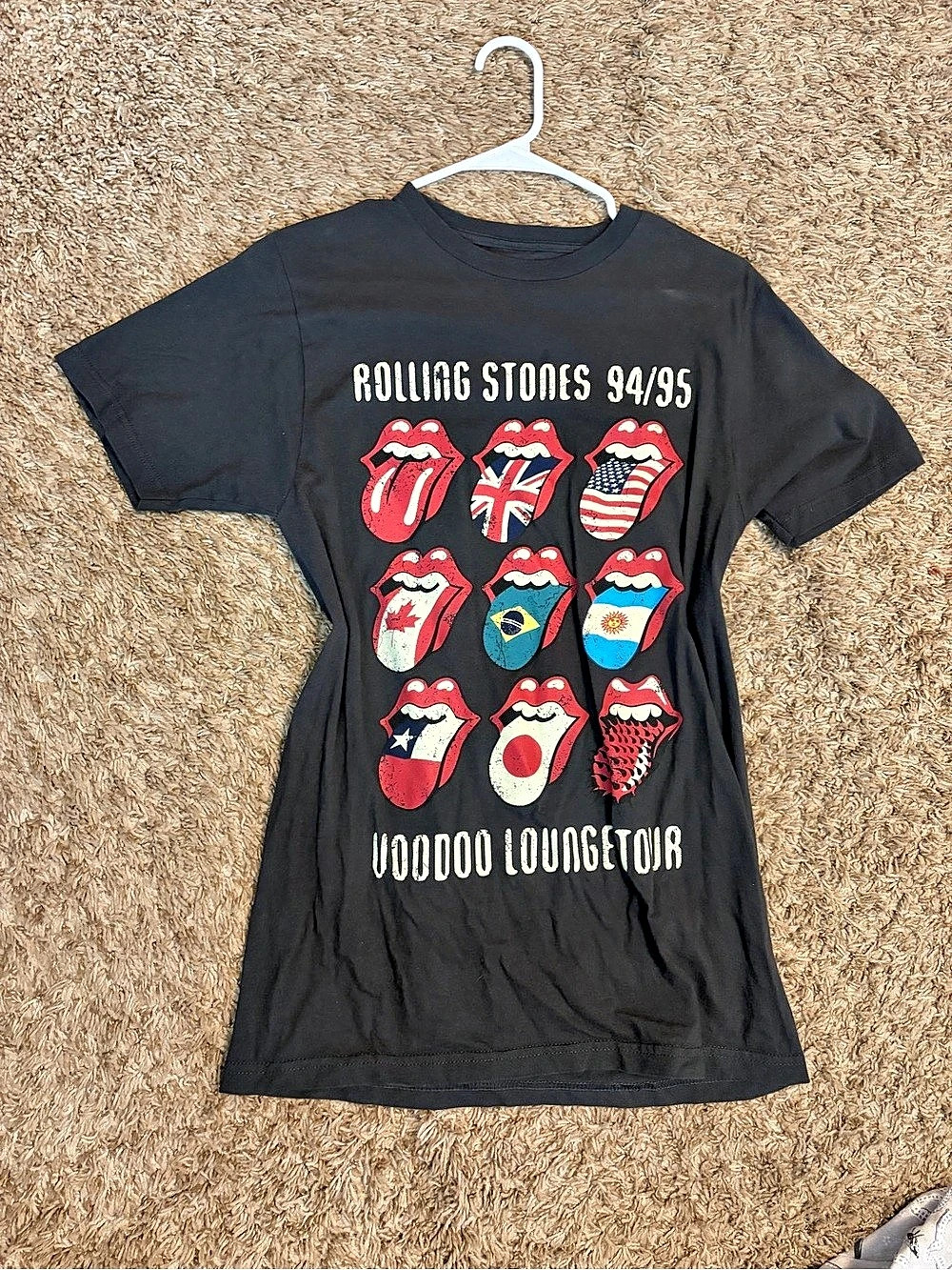 The Rolling Stones Voodoo Lounge 94/95 Tour International Flags T-Shirt in Black